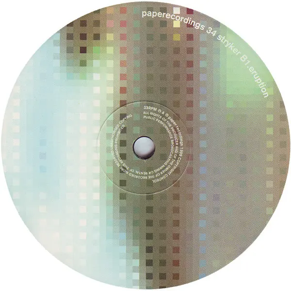 Stryker - Can't Stop / Eruption, Electronic, Deep House, House, 1999 - Paper Recordings, UK, Vinyl 1x 12", 45 RPM
