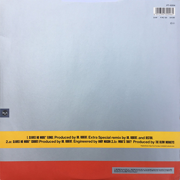 Blow Monkeys, The - Slaves No More (Remix), Electronic, House, 1989 - RCA, UK, Vinyl 1x 12", 45 RPM, Single