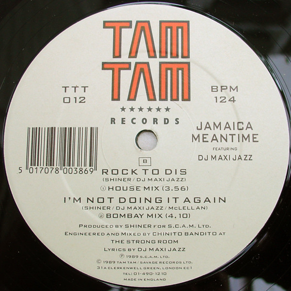 Jamaica Mean Time Featuring Maxi Jazz - Rock To Dis, Electronic, Hip Hop, Reggae, Hip-House, Ska, 1989 - Tam Tam Records, UK,