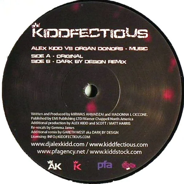 Album cover for Music by Alex Kidd Vs Organ Donors