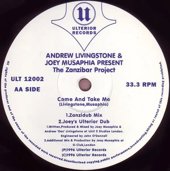 Andrew "Doc" Livingstone & Joey Musaphia Present Zanzibar Project - Come And Take Me, Electronic, Deep House, Garage House, H
