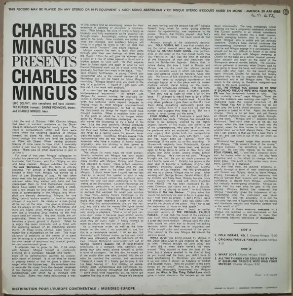 Album cover for Presents Charles Mingus by Charles Mingus