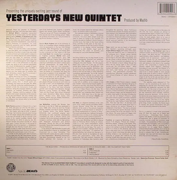 Yesterdays New Quintet - Uno Esta EP - 2001 - Downtempo, Future Jazz - Stones Throw Records - Vinyl 1x 12", 33 ⅓ RPM, EP