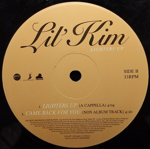 Lil' Kim - Lighters Up, Hip Hop, Pop Rap, 2005 - Atlantic, Europe, Vinyl 1x 12", 33 ⅓ RPM