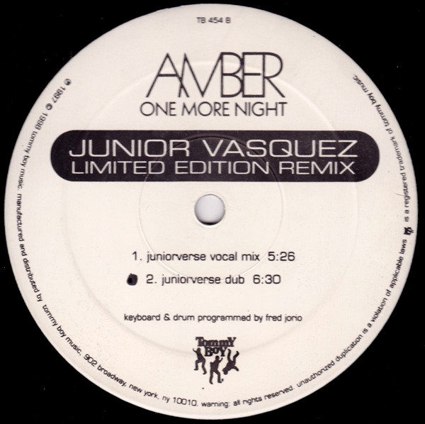 Amber - One More Night (Junior Vasquez Limited Edition Remix), Electronic, Hard House, House, 1998 - Tommy Boy, US, Vinyl 1x 