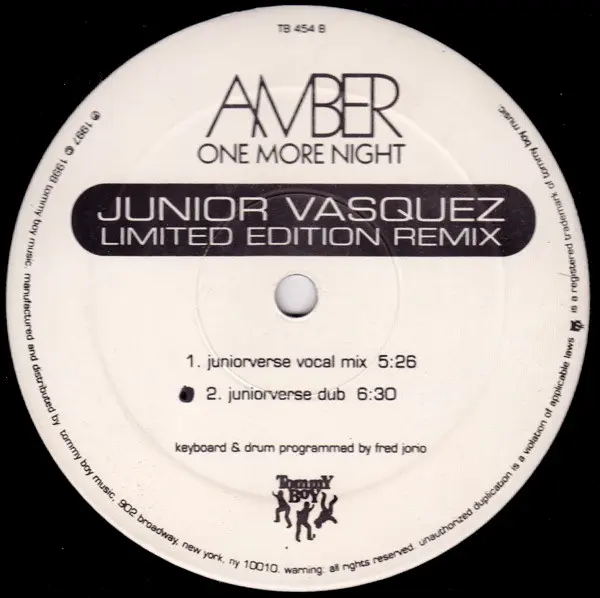 Amber - One More Night (Junior Vasquez Limited Edition Remix), Electronic, Hard House, House, 1998 - Tommy Boy, US, Vinyl 1x 