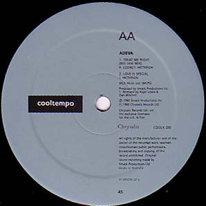 Adeva - Treat Me Right, Electronic, Garage House, House, 1990 - Cooltempo, UK, Vinyl 1x 12", 45 RPM
