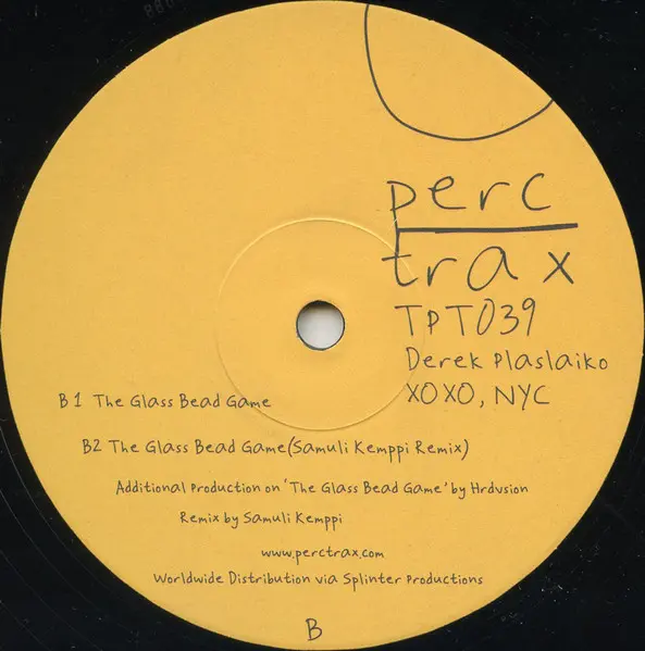 Derek Plaslaiko - XOXO, NYC, Electronic, Techno, 2010 - Perc Trax, UK, Vinyl 1x 12", 33 ⅓ RPM