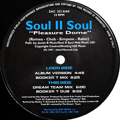 Album cover for Pleasure Dome by Soul II Soul