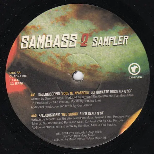 Riovolt / Kaleidoscópio - Sambass 2 Sampler, Electronic, Drum n Bass, Jungle, 2004 - Cuadra, Italy, Vinyl 1x 12", 33 ⅓ RPM, S