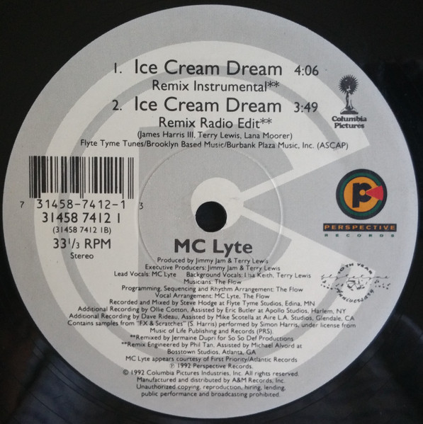 MC Lyte - Ice Cream Dream, Hip Hop, 1992 - Perspective Records, US, Vinyl 1x 12", 33 ⅓ RPM
