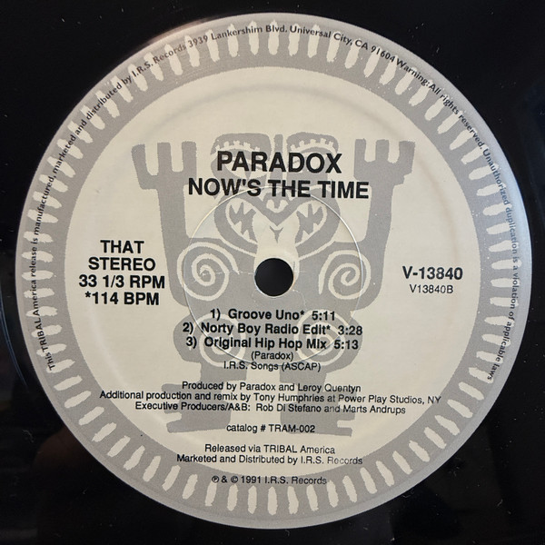 Album cover for Now's The Time by Paradox (2)