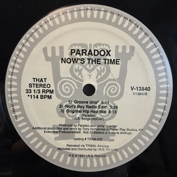 Album cover for Now's The Time by Paradox (2)