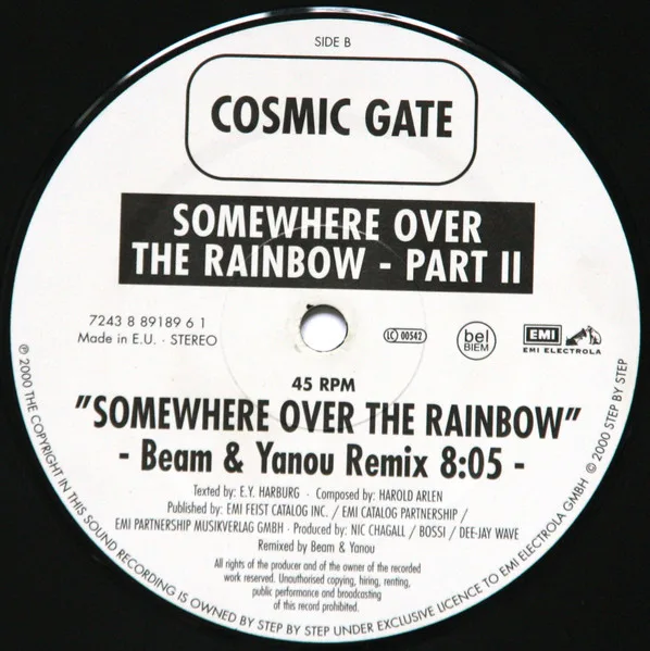 Album cover for Somewhere Over The Rainbow (Part II) by Cosmic Gate