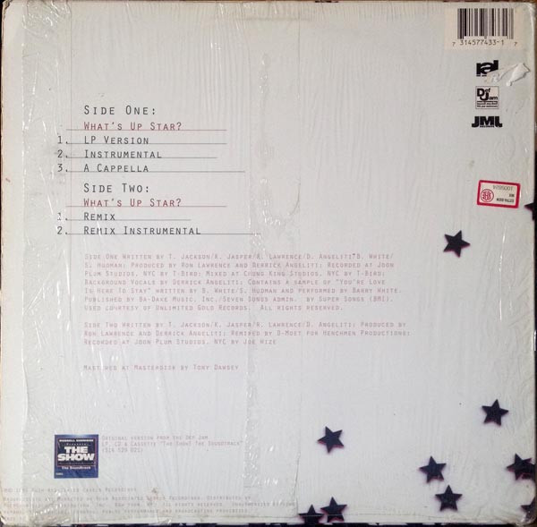 Suga - What's Up Star?, Hip Hop, Boom Bap, 1995 - JMJ, Rush Associated Labels, US, Vinyl 1x 12", 33 ⅓ RPM, Single