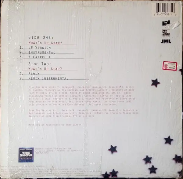 Suga - What's Up Star?, Hip Hop, Boom Bap, 1995 - JMJ, Rush Associated Labels, US, Vinyl 1x 12", 33 ⅓ RPM, Single