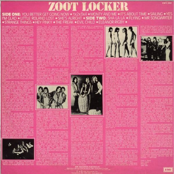 Zoot (2) - Zoot Locker (The Best Of The Zoot - 1968-1971), Rock, Pop Rock, Rock & Roll, 1980 - EMI, Australia, Vinyl 1x LP, C
