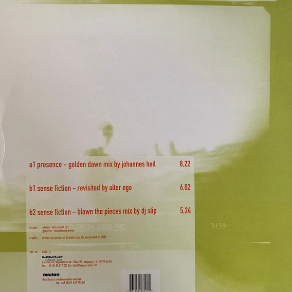 Heiko Laux - SenseficTion (Remixes Part 3), Electronic, Techno, 2000 - Kanzleramt, Germany, Vinyl 1x 12"