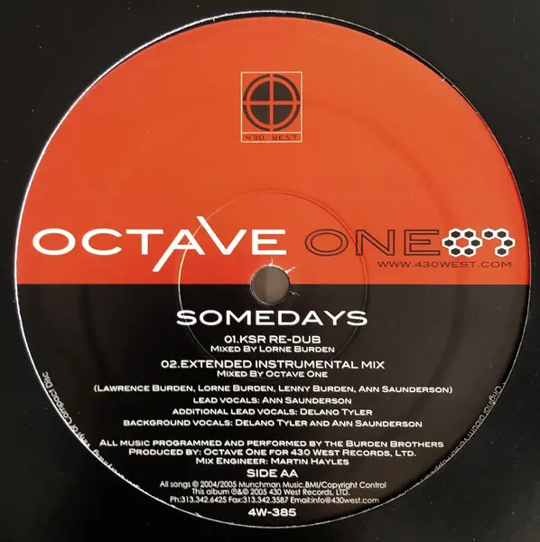 Octave One - Somedays, Electronic, House, Techno, 2005 - 430 West, US, Vinyl 1x 12", 33 ⅓ RPM