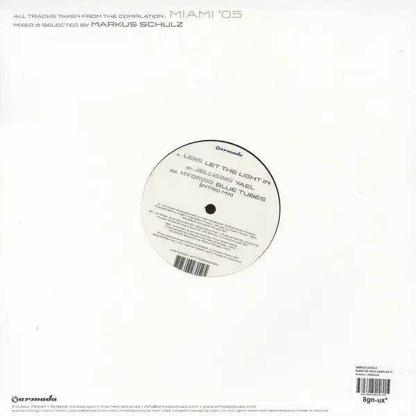 Markus Schulz - Miami '05 Sampler 3, Electronic, Progressive Trance, 2005 - Armada (4), Netherlands, Vinyl 1x 12", Sampler