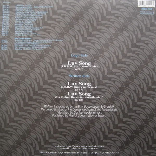 Album cover for Luv Song by Itty Bitty Boozy Woozy