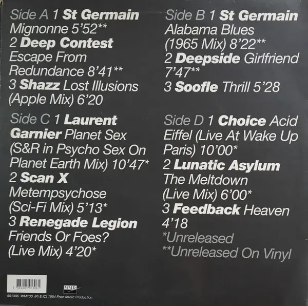 Various - La Collection, Electronic, Acid House, Deep House, Techno, Trance, 1994 - Fnac Music Dance Division, France, Vinyl 