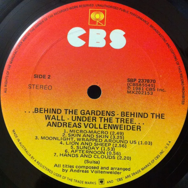 Album cover for ...Behind The Gardens - Behind The Wall - Under The Tree... by Andreas Vollenweider