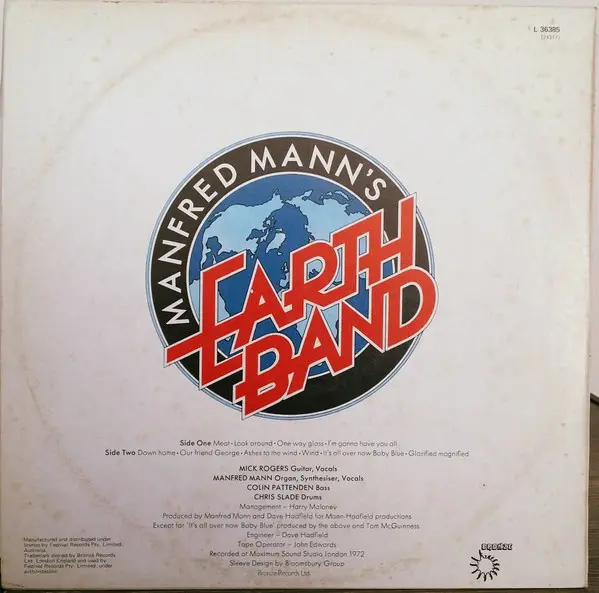 Manfred Mann's Earth Band - Glorified Magnified - 1976 -Pop Rock, Prog Rock -Bronze -Vinyl 1x LP, Album, Reissue