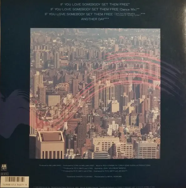 Sting - If You Love Somebody Set Them Free - 1986 -Pop Rock, Synth-pop -A&M Records -Vinyl 1x 12", 45 RPM