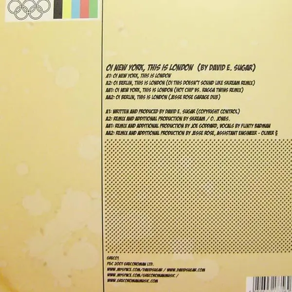 Album cover for Oi New York, This Is London by David Sugar