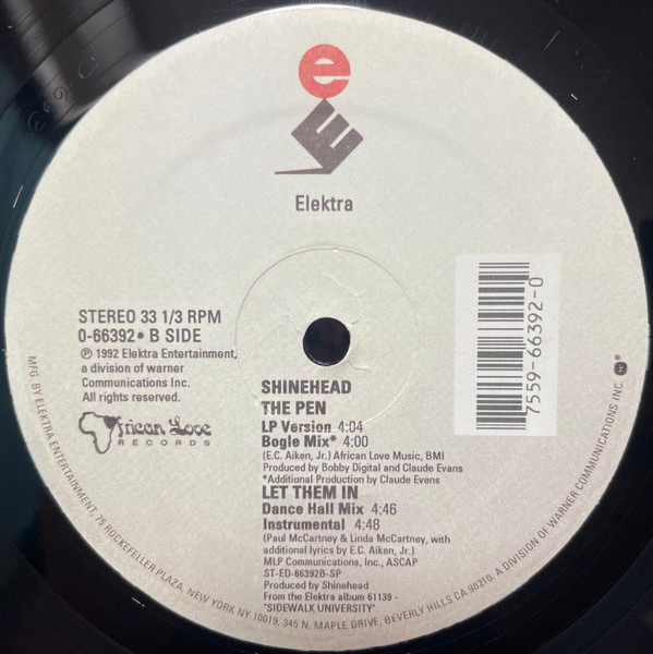 Shinehead - Try My Love, Hip Hop, Reggae, Contemporary R&B, Dancehall, 1992 - Elektra, US, Vinyl 1x 12", 33 ⅓ RPM, Single, St