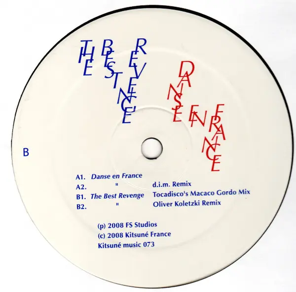 Fischerspooner - Danse En France, Electronic, Electro, House, Tech House, 2008 - Kitsuné Music, France, Vinyl 1x 12", 33 ⅓ RP