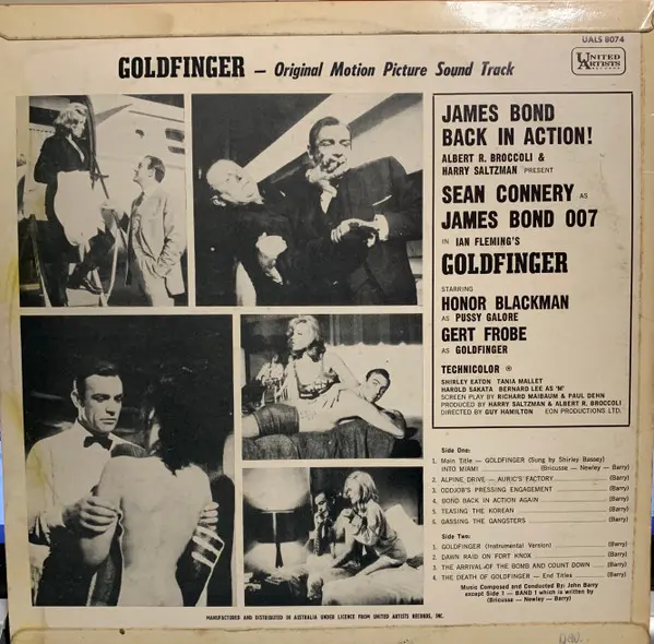 John Barry - Goldfinger (Original Motion Picture Sound Track), Stage & Screen, Score, Soundtrack, Theme, 1964 - United Artist