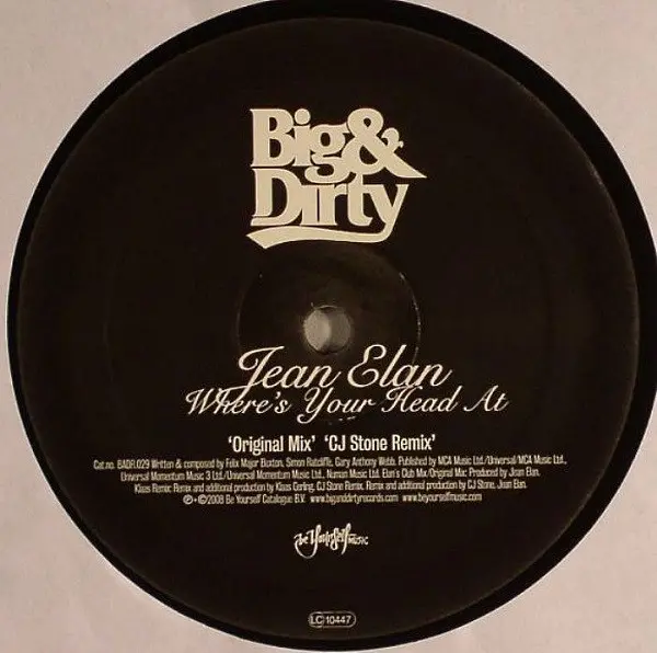 Jean Élan - Where's Your Head At, Electronic, Electro House, House, 2008 - Big & Dirty, Netherlands, Vinyl 1x 12"