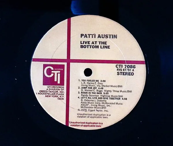 Album cover for Live At The Bottom Line by Patti Austin