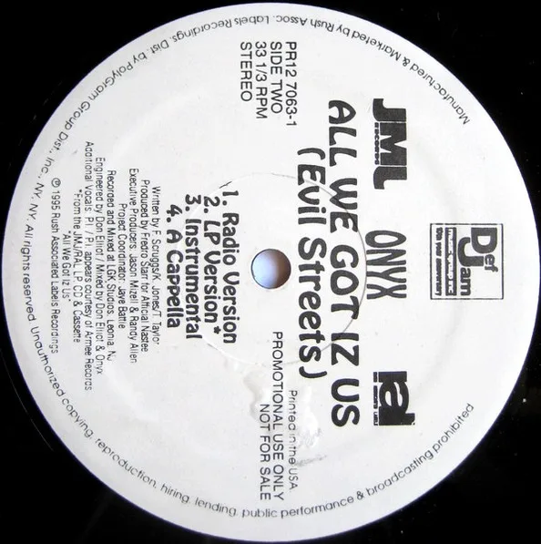 Album cover for Last Dayz / All We Got Iz Us (Evil Streets) by Onyx