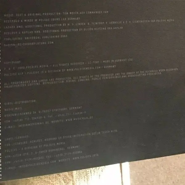 Commander Tom - Are Am Eye 2.3 (The Rebirth) - Part 1, Electronic, Hard Trance, 2003 - Pulsive, Germany, Vinyl 1x 12", 45 RPM