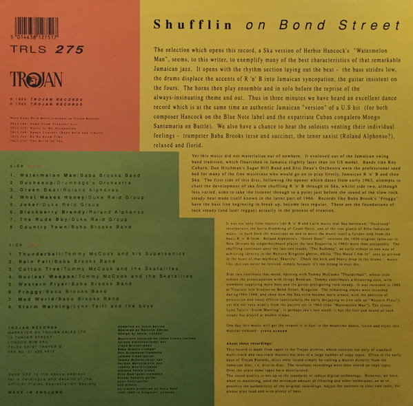Various - Shufflin On Bond Street, Reggae, Ska, 1989 - Trojan Records, UK, Vinyl 1x LP, Compilation