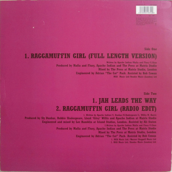 Apache Indian With Frankie Paul - Raggamuffin Girl - 1995 - Dancehall, Ragga - Island Records - Vinyl 1x 12"