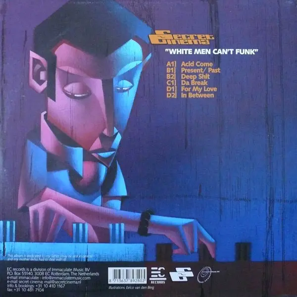 Secret Cinema - White Men Can't Funk, Electronic, House, Tech House, Techno, 2001 - EC Records, Netherlands, Vinyl 2x 12", 33