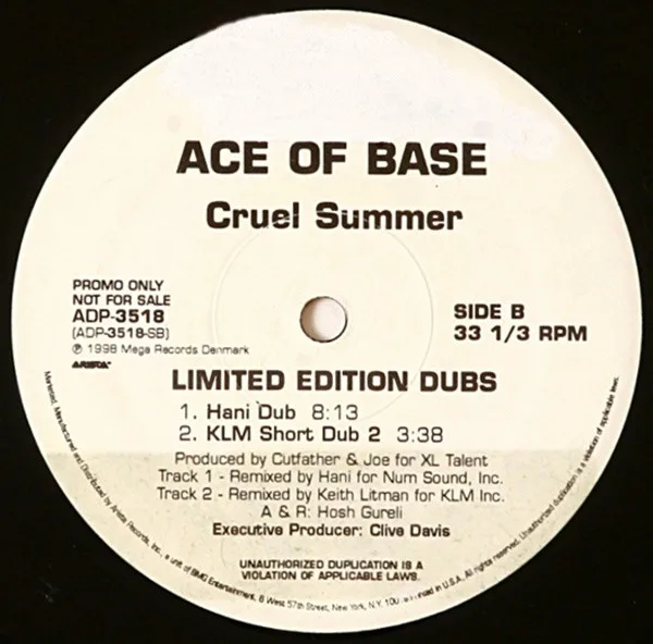 Album cover for Cruel Summer (Limited Edition Dubs) by Ace Of Base