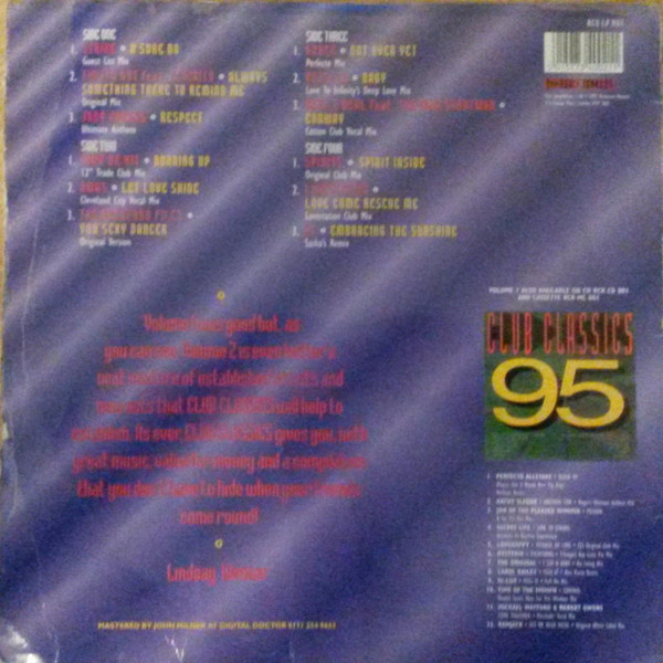 Various - Club Classics 95 Volume 2, Electronic, House, 1995 - Recurrent Records, UK, Vinyl 2x LP, Compilation