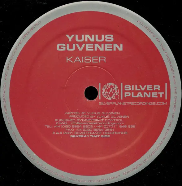 Yunus Güvenen - IP True / Kaiser, Electronic, Progressive House, 2002 - Silver Planet Recordings, UK, Vinyl 1x 12", 33 ⅓ RPM