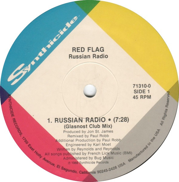 Red Flag - Russian Radio, Electronic, Electro, Synth-pop, 1988 - Synthicide Records, US, Vinyl 1x 12", 45 RPM