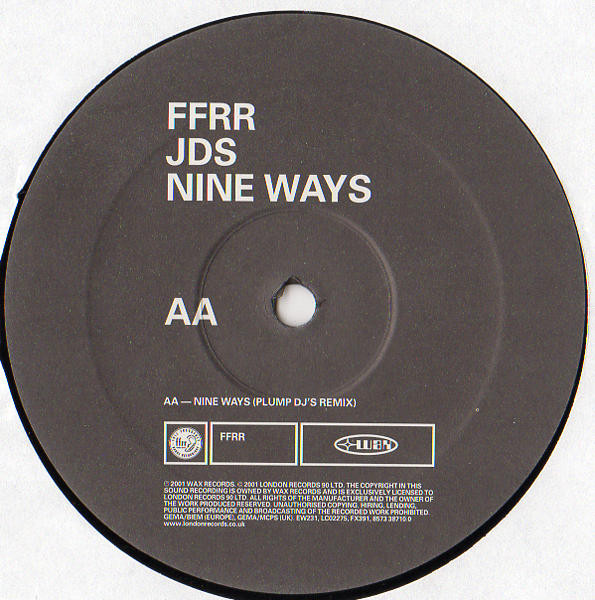 JDS - Nine Ways, Electronic, Breakbeat, Trance, 2000 - FFRR, UK & Europe, Vinyl 1x 12"