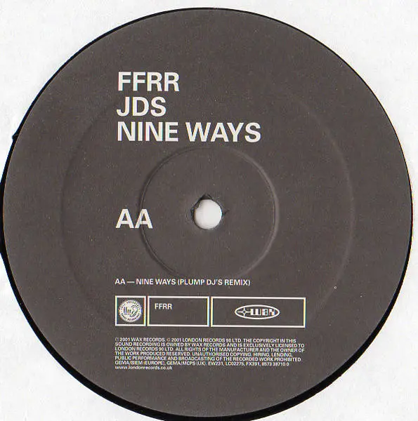 JDS - Nine Ways, Electronic, Breakbeat, Trance, 2000 - FFRR, UK & Europe, Vinyl 1x 12"