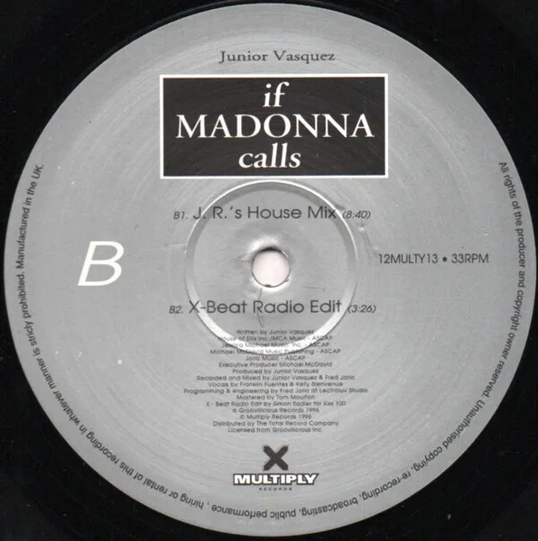 Album cover for If Madonna Calls by Junior Vasquez