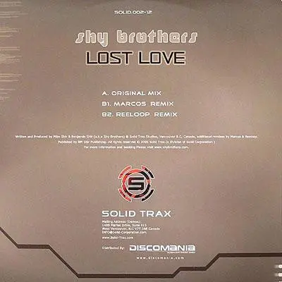 Album cover for Lost Love by Shy Brothers