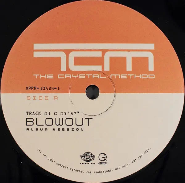 Crystal Method, The - Blowout / Name Of The Game, Electronic, Breakbeat, 2001 - Geffen Records, Outpost Recordings, US, Vinyl
