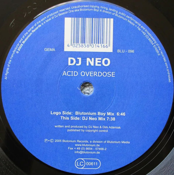 Album cover for Acid Overdose by DJ Neo